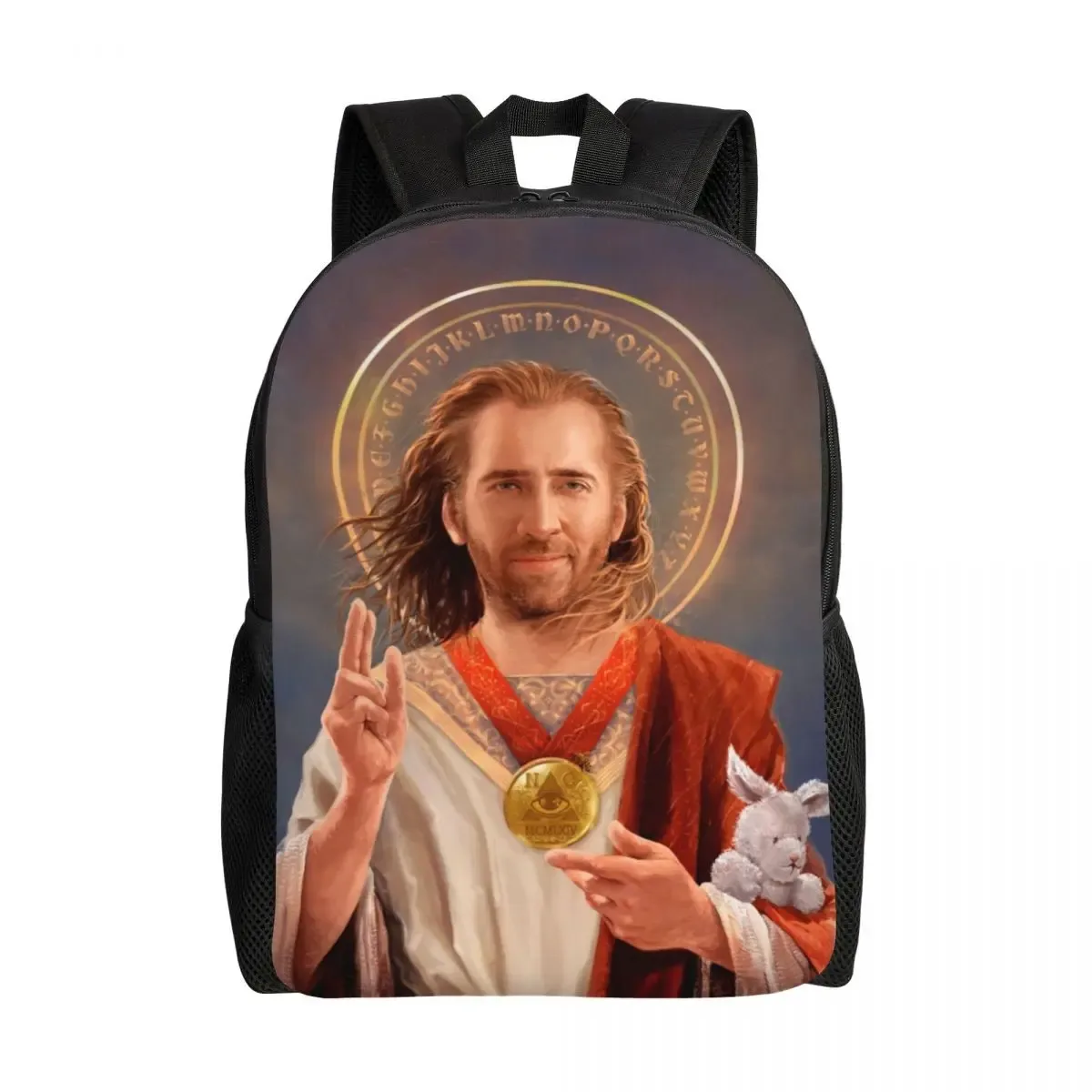 sac à dos personnalisé pour ordinateur portable nicolas cage meme, sac à livres de base pour femmes et hommes, sacs amusants pour étudiants