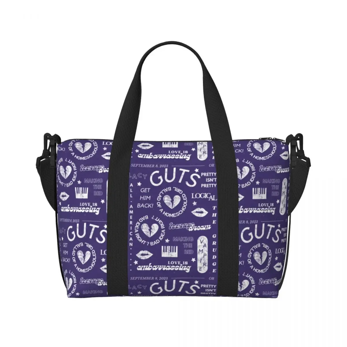 sac fourre-tout personnalisé olivia guts world tour pour femme, grande capacité, chanteuse américaine, auteurs-composeurs, salle de sport, plage, sacs de voyage, 2024