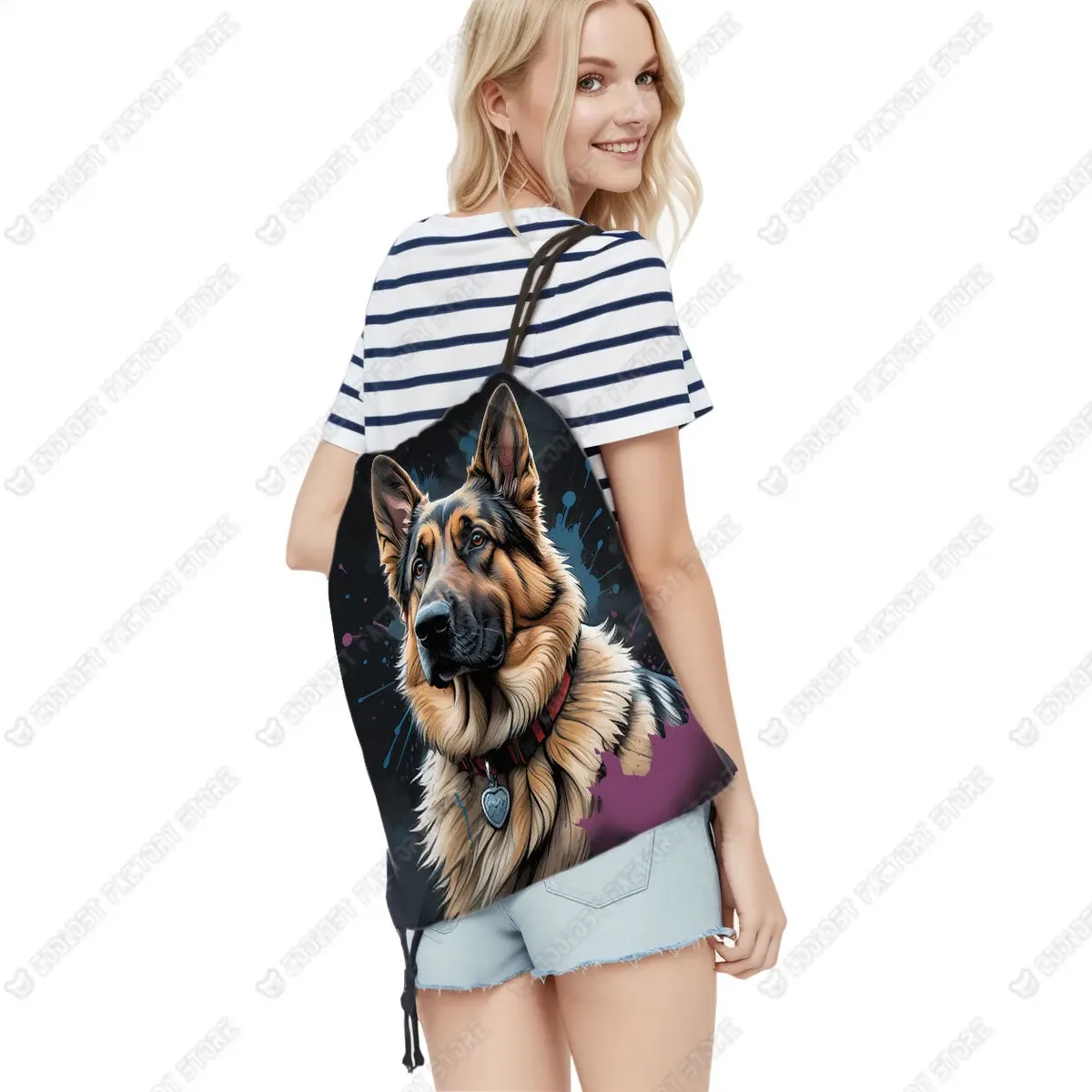 sac à dos de rangement de chaussures shih tzu, sac à livres, support, interconnexion, peinture, chien, proximité, wstring, troupeau des contribuables allemands