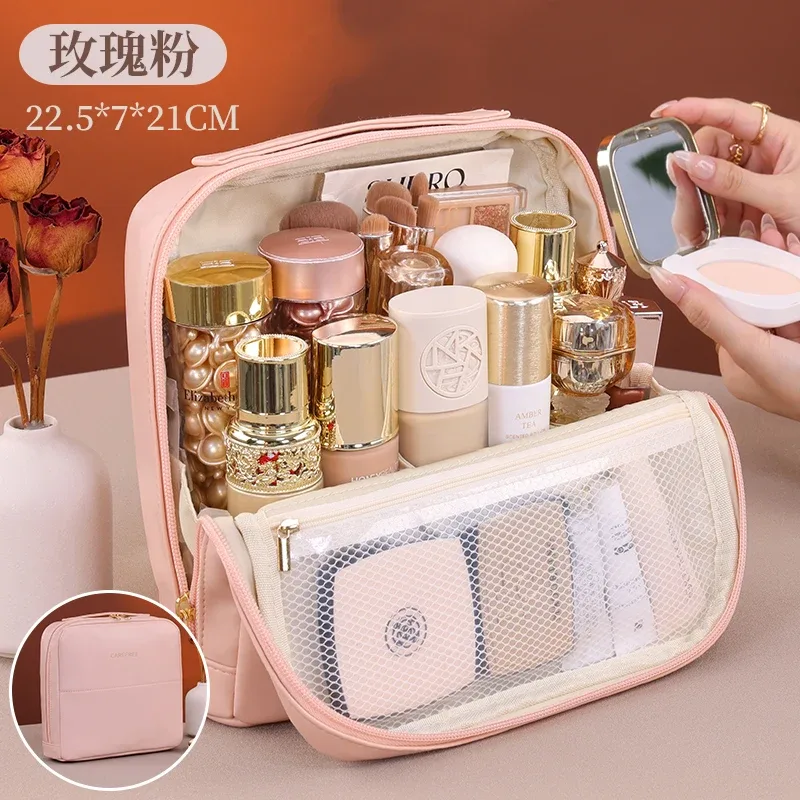 sac debout portable grande capacité voyage sac de rangement de toilette étanche pour brues outils cosmétiques organisateur de maquillage pour femmes