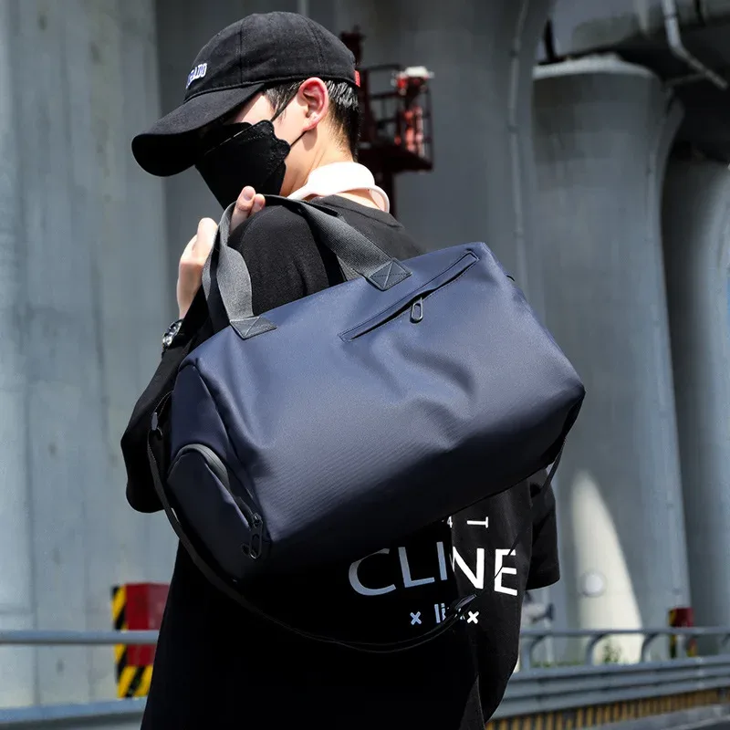 sacs de voyage oxford à grande capacité avec fermeture éclair, sacs de sport solides, sacs de fitness en tissu épaissi, sacs de sport imperméables de grande capacité