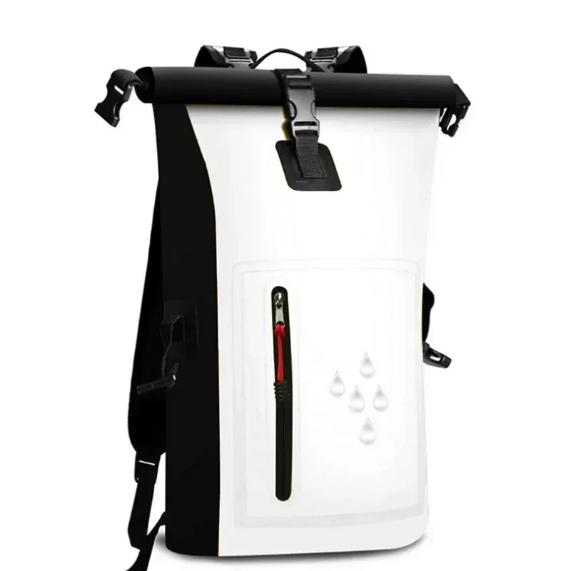 sac à dos étanche avec fermeture à roulettes robuste, sac de natation avec poche frontale à fermeture éclair pour kayak, camping, pêche, voyage mochila
