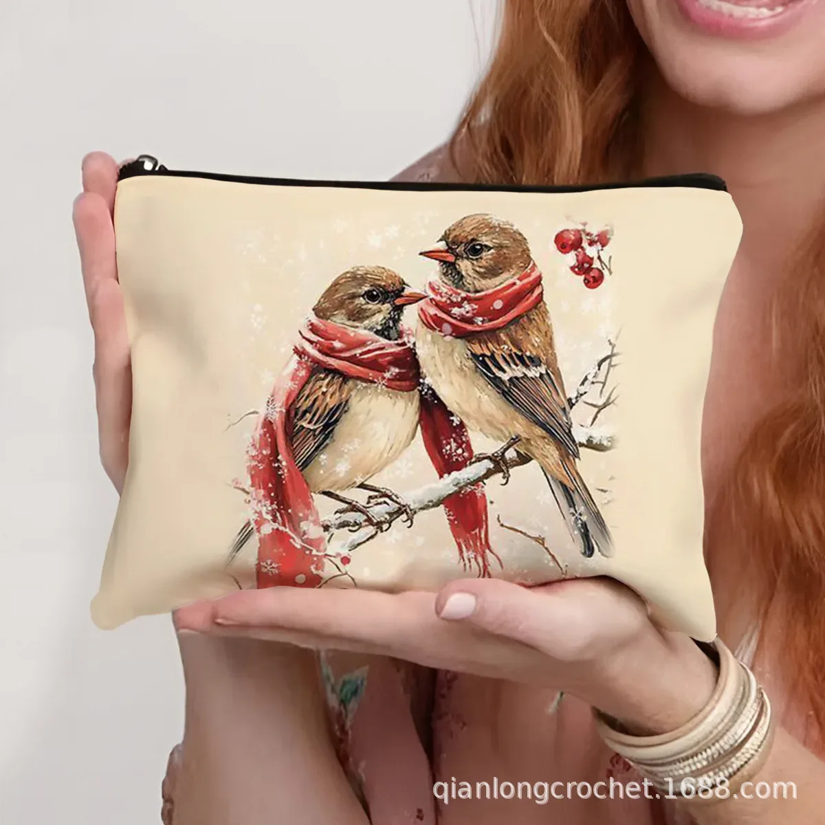 sacs de maquillage tendance de noël, étuis à crayons imprimés bonhomme de neige et sacs de rangement pouvant être personnalisés pochette de maquillage, offre spéciale