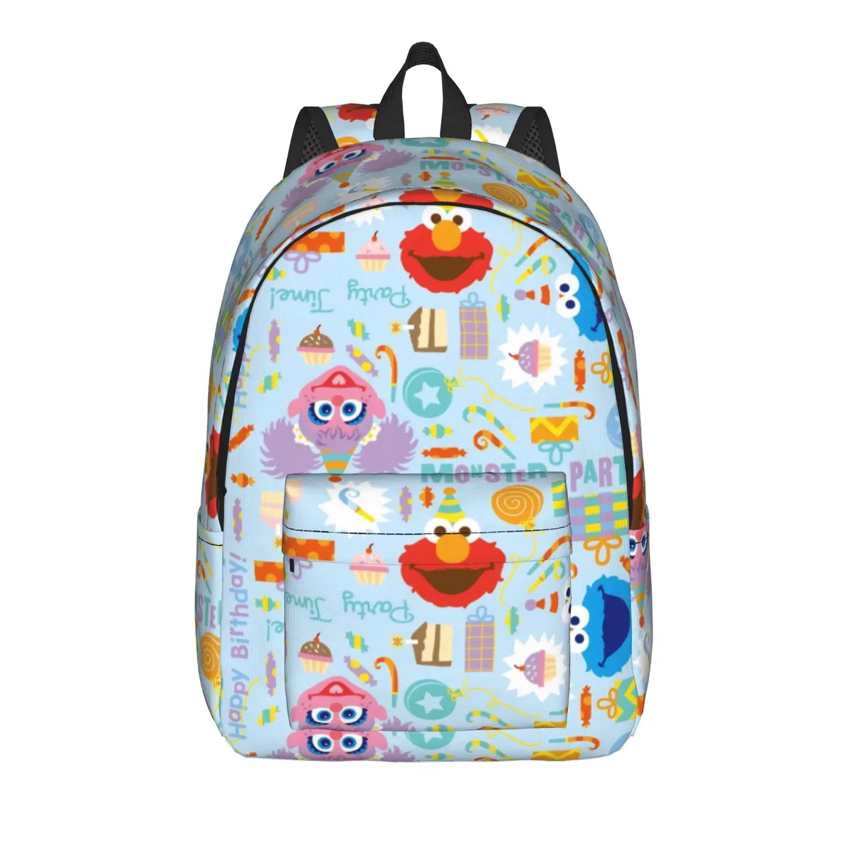 sac à dos décontracté sesames streets avec poche, sac à dos de randonnée pour étudiants, sac à dos cookie monster pour hommes et femmes, sacs en toile pour ordinateur portable