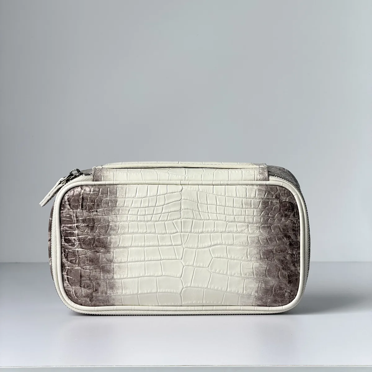 sac de maquillage en cuir de vachette, collection himalaya, luxueux, grande capacité, en cuir véritable, sac de voyage portable pour femmes, sac de rangement cosmétique