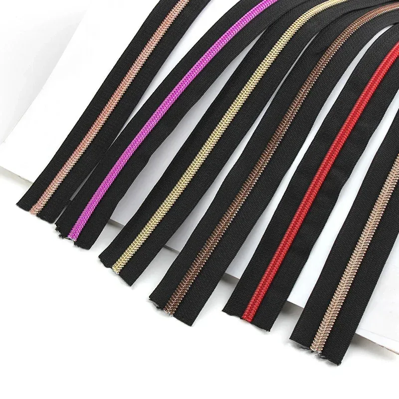 2 yards/5 yards 5 # fermeture éclair en nylon avec fermeture à glissière, sac à vêtements, bobine, sac à bagages, kit de réparation de fermeture éclair, fabrication de portefeuilles à faire soi-même