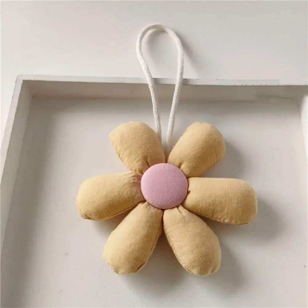 pendentif de sac en tissu floral, breloque de sac, accessoire assorti, décoration de sac à dos, style coréen, motif floral rembourré, pour fille