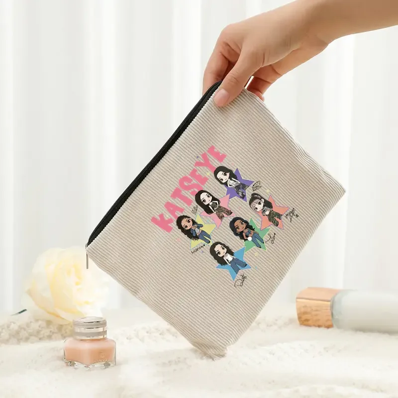 katseye world tour – trousse de maquillage en velours côtelé, trousse de toilette légère, multifonctionnelle avec fermeture éclair, sacs de rangement pour femmes, cadeaux pour fans