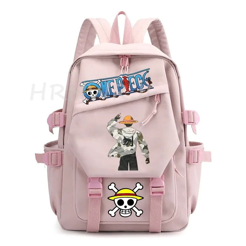 sac à dos anime one piece monkey d luffy, sac à dos d'université, sac à dos de voyage pour fille, sac à dos en nylon pour ordinateur portable, sacs d'école pour femmes et hommes