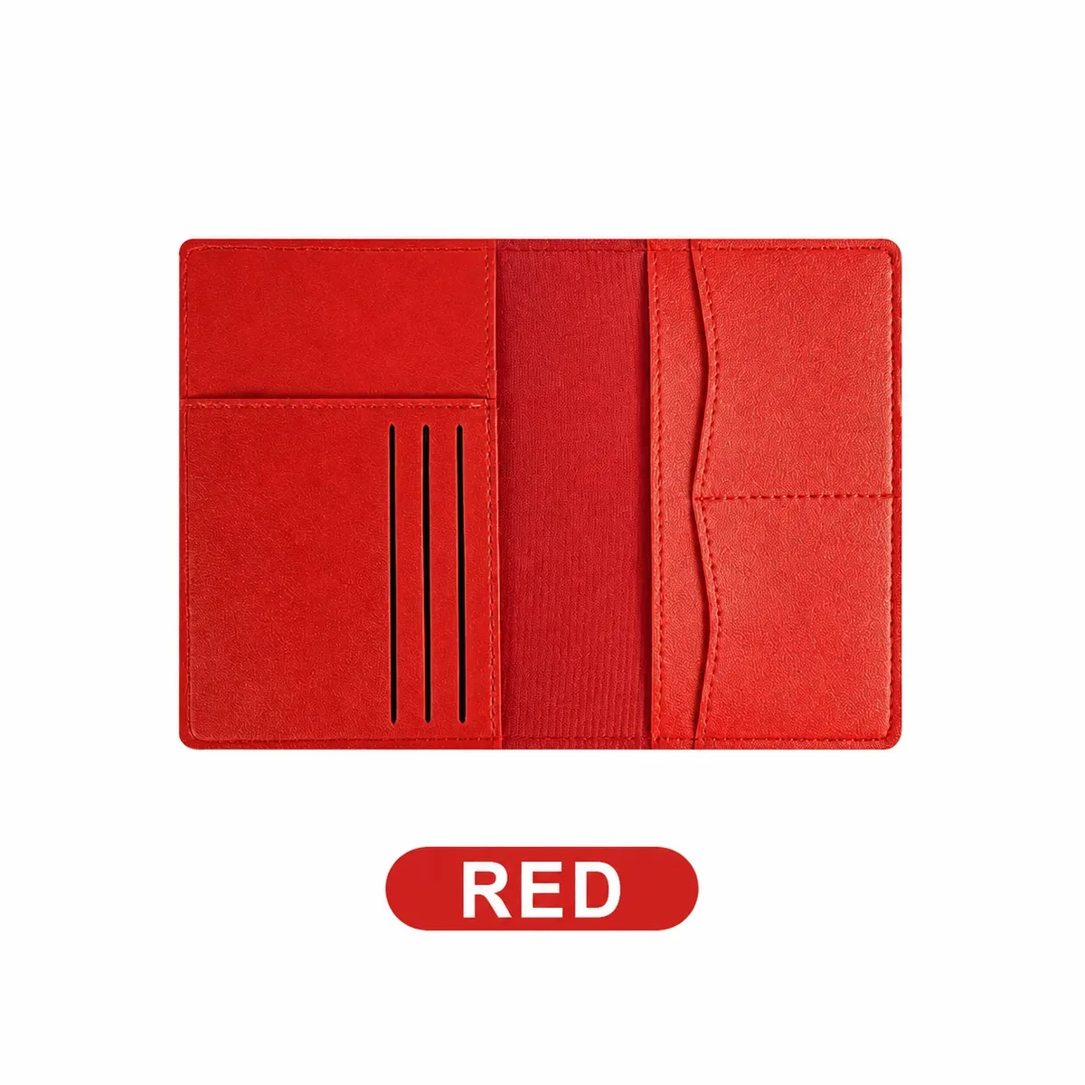 porte-passeport en cuir pu résistant aux taches, couverture de passeport multifonctionnelle, compacte pour les voyages d'affaires quotidiens.