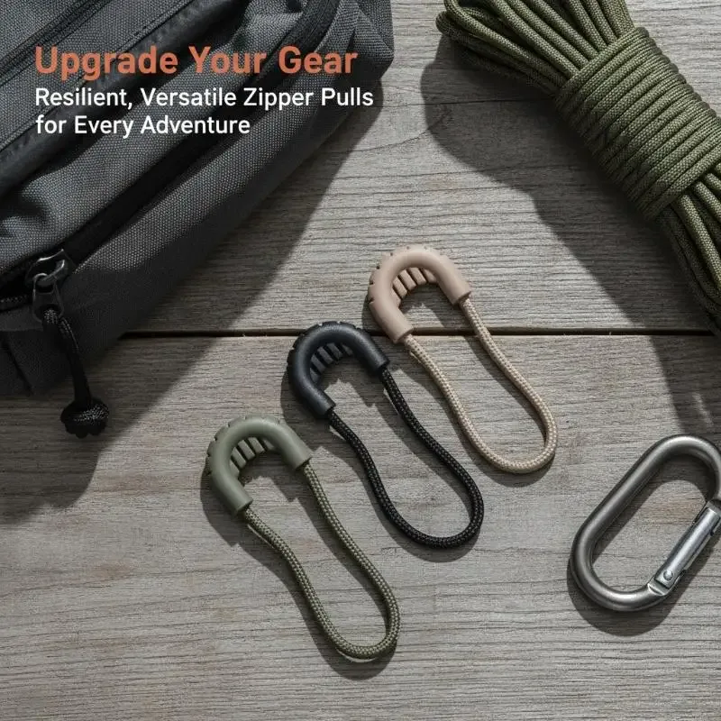 lot de 5 tirettes de fermeture éclair de remplacement faciles à installer, résistantes à l'usure, kit de réparation universel pour bagages, sacs à dos, tentes, sacs à main