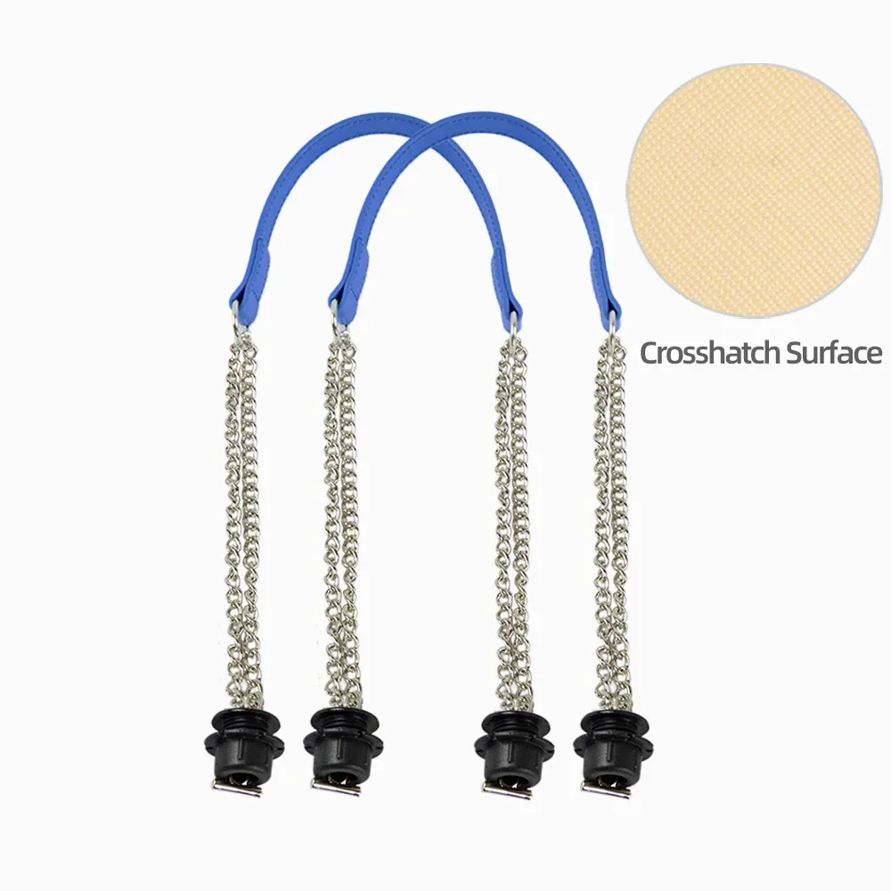 1 paire d'accessoires obag longues poignées en cuir sangles argent longue double chaîne sous les bras pour o sac fourre-tout femmes sacs à main à bandoulière