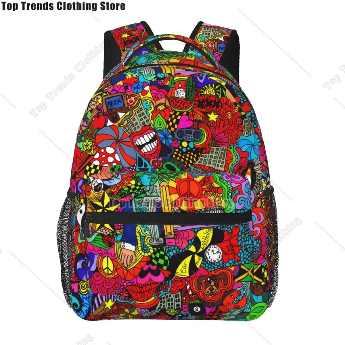 collection de bandes dessinées graffiti pop art imprimé sac à dos de voyage unisexe grande capacité sacs à dos pour ordinateur portable sac à dos d'école pour adolescents