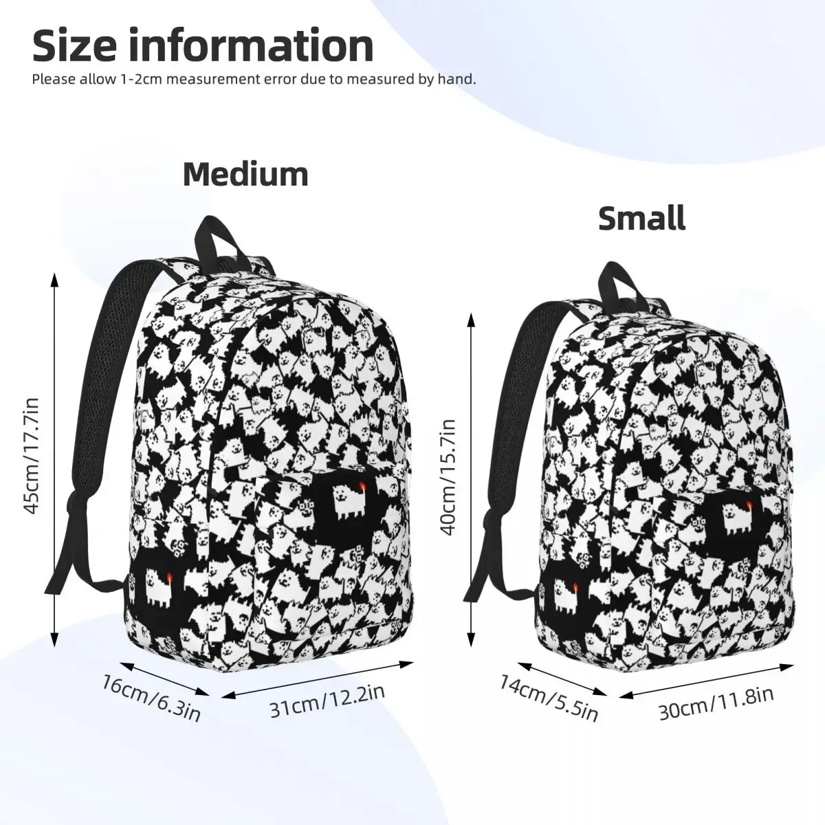 undertale sac à dos classique chien ennuyeux avec poche école randonnée voyage jeu vidéo sac à dos mignon hommes femmes collège sac à bandoulière