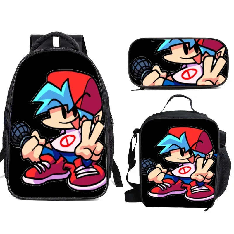 sac à dos friday night funkin, coffret de trois, trousse à crayons, sac à dos friday night funkin