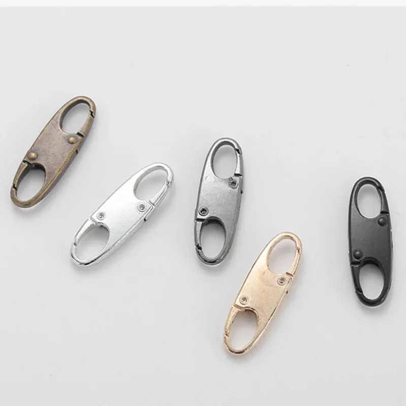 clip de verrouillage à fermeture éclair en alliage, nouveau mousqueton détachable en métal, remplacement de traction de fermeture éclair, sac antivol, accessoires pour valises, 1 à 10 pièces