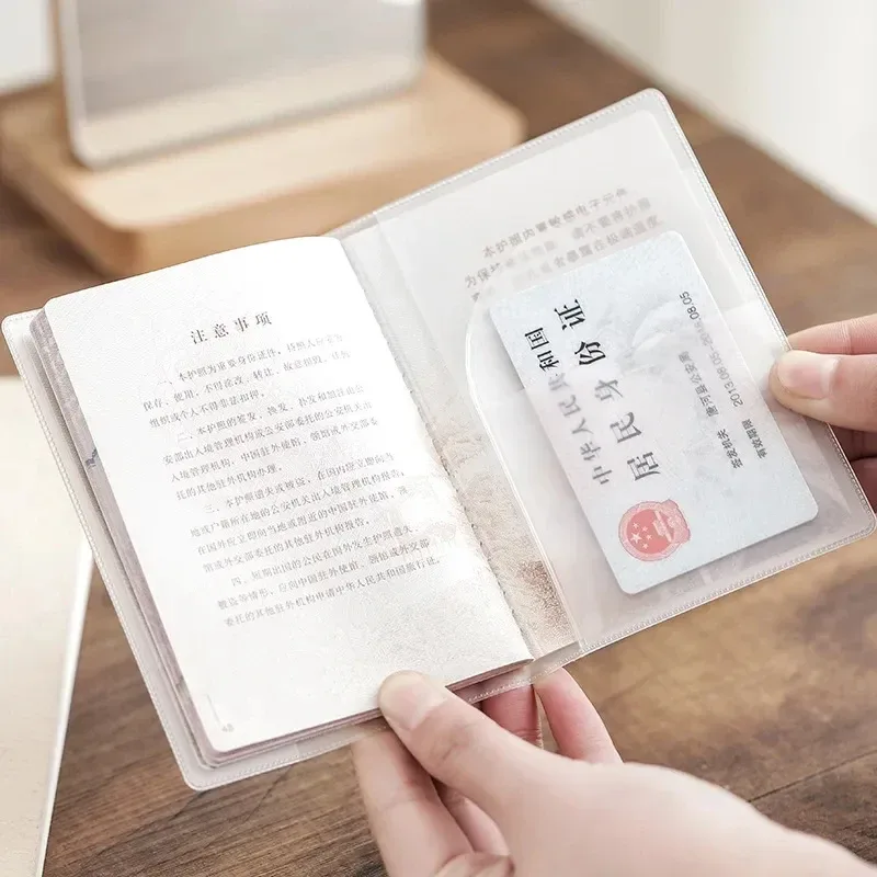 1-3pcs housse de protection pour passeport transparente givrée, étui pour documents imperméable en pvc