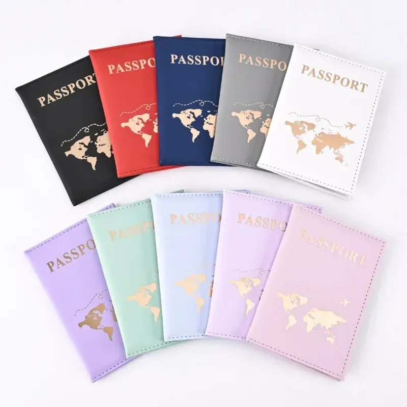 portefeuille de voyage en cuir pu pour passeport, organiseur de cartes, accessoires de voyage tendance pour femmes/hommes