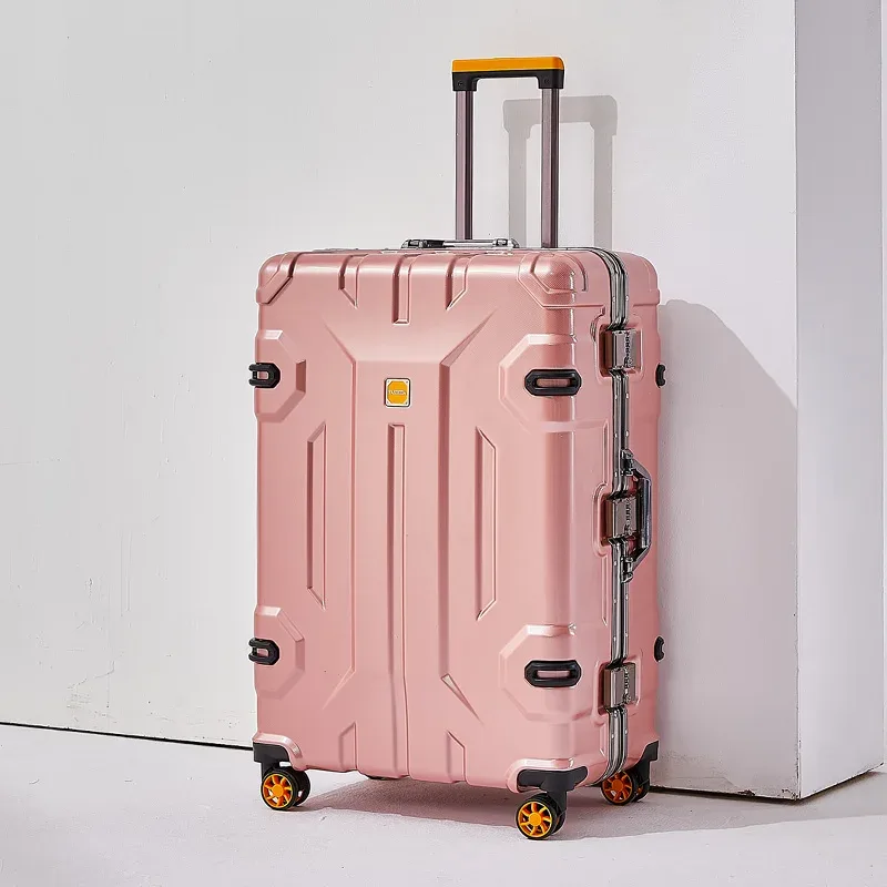valise à bagages avec cadre en aluminium de grande capacité, sac de voyage à roulettes, valise à roulettes durable et résistante à l'usure de 20 à 28 pouces