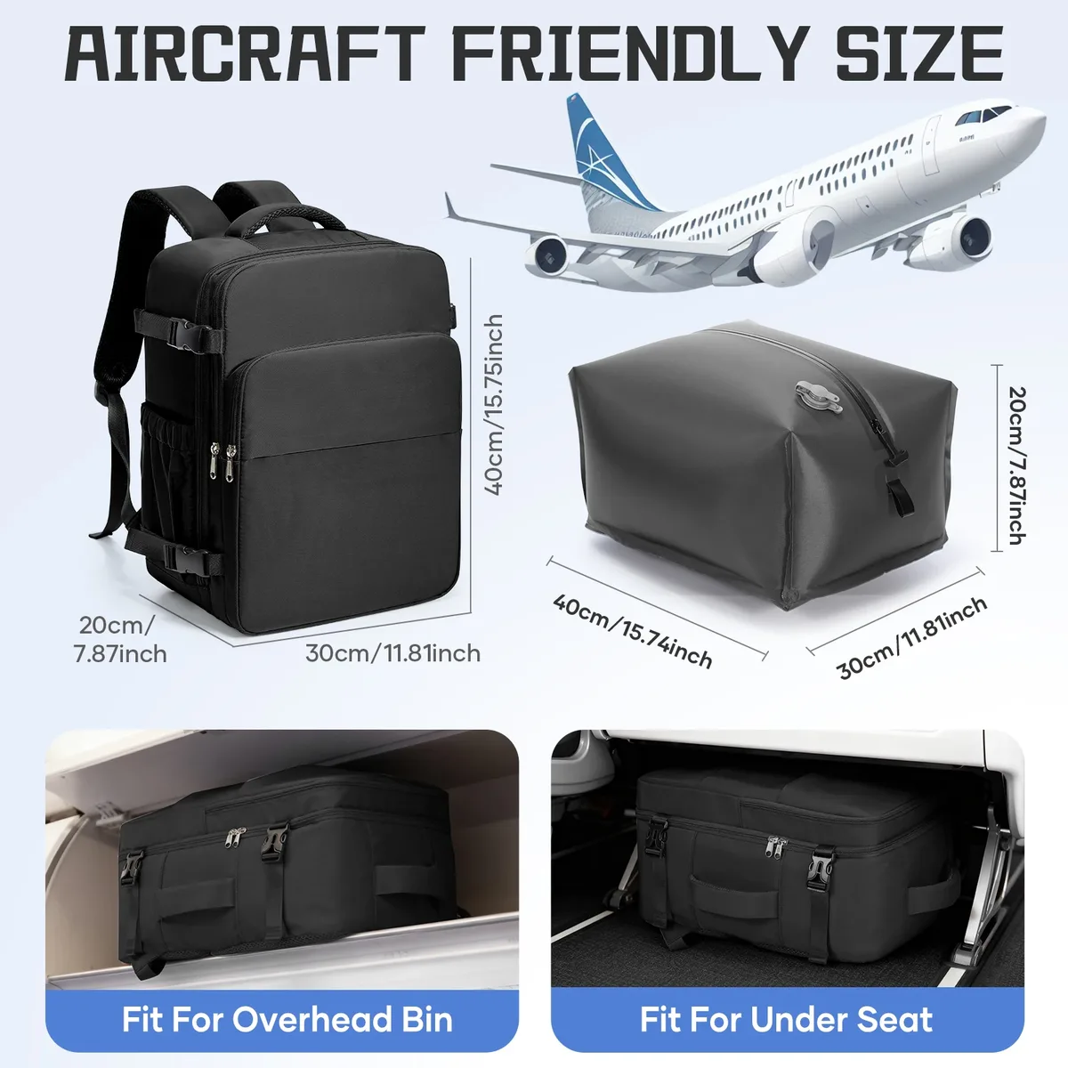 sac à dos 40x30x20 pour avion, bagage à main ryanair avec sac de compression sous vide, sac à dos pour femme, sac à dos sous vide, sac à dos pour ordinateur portable