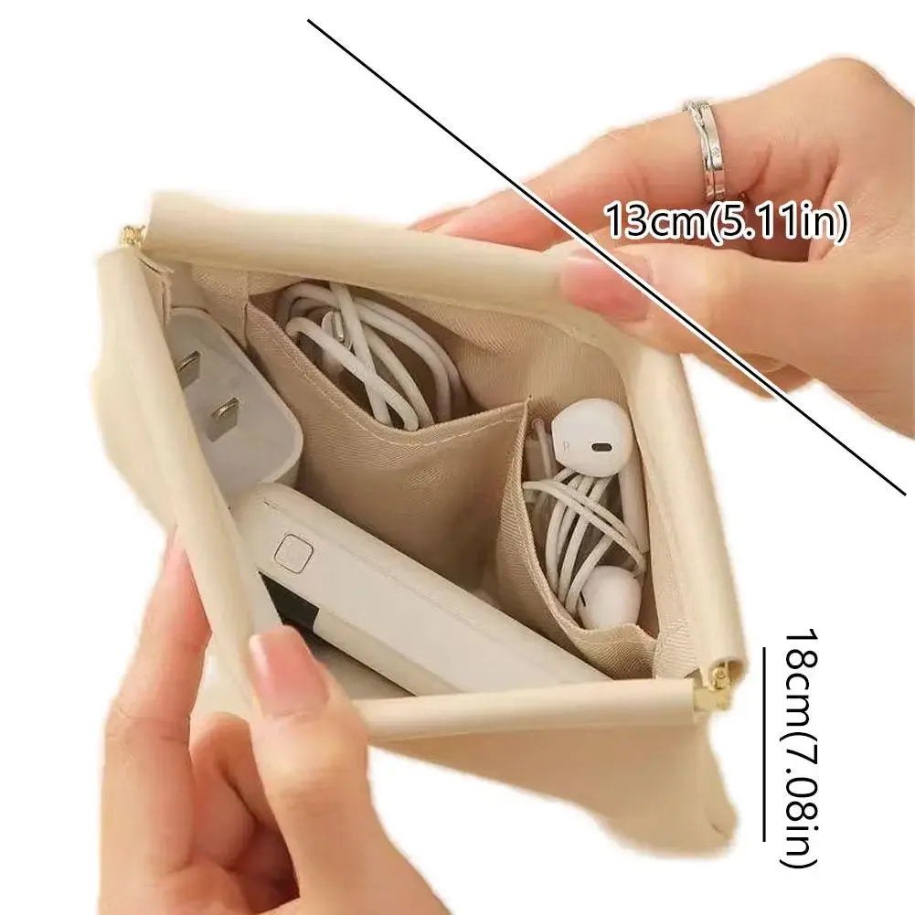 trousse de maquillage pliable et étanche - organisateur multi-couches 11-13 cm pour rouge à lèvres et maquillage, portable pour les voyages (blanc/noir/violet)