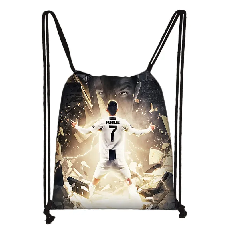 1 sac à cordon imprimé étoile de football, léger et durable, sac de rangement pour le sport, la remise en forme et le yoga