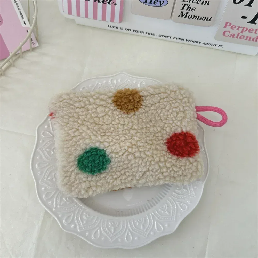 petit sac de rangement portable en peluche douce pour femme, trousse de maquillage, sacs à main, pochette à fermeture éclair, sac à main moelleux, sacs à cosmétiques en fourrure pour femme