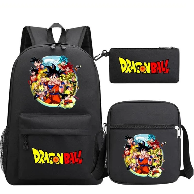 sacs d'école imprimés anime dragon ball, sac à dos camouflage pour ordinateur portable, cartable pour adolescents garçons et filles, 3 pièces/ensemble, cadeau de rentrée scolaire