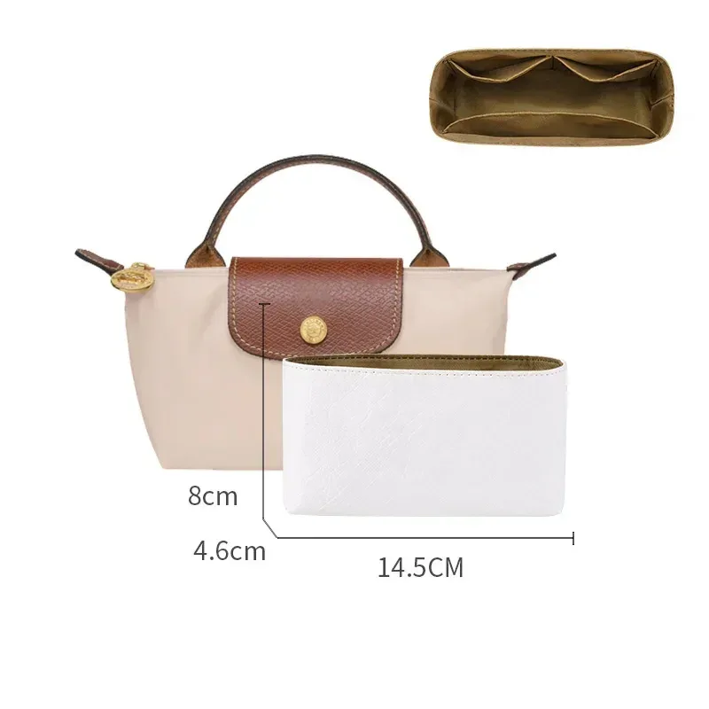 longchamp-mini sac à main étanche, doublure intérieure, insertion de papier dupont, sacs de rangement de synchronisation, sacs centraux