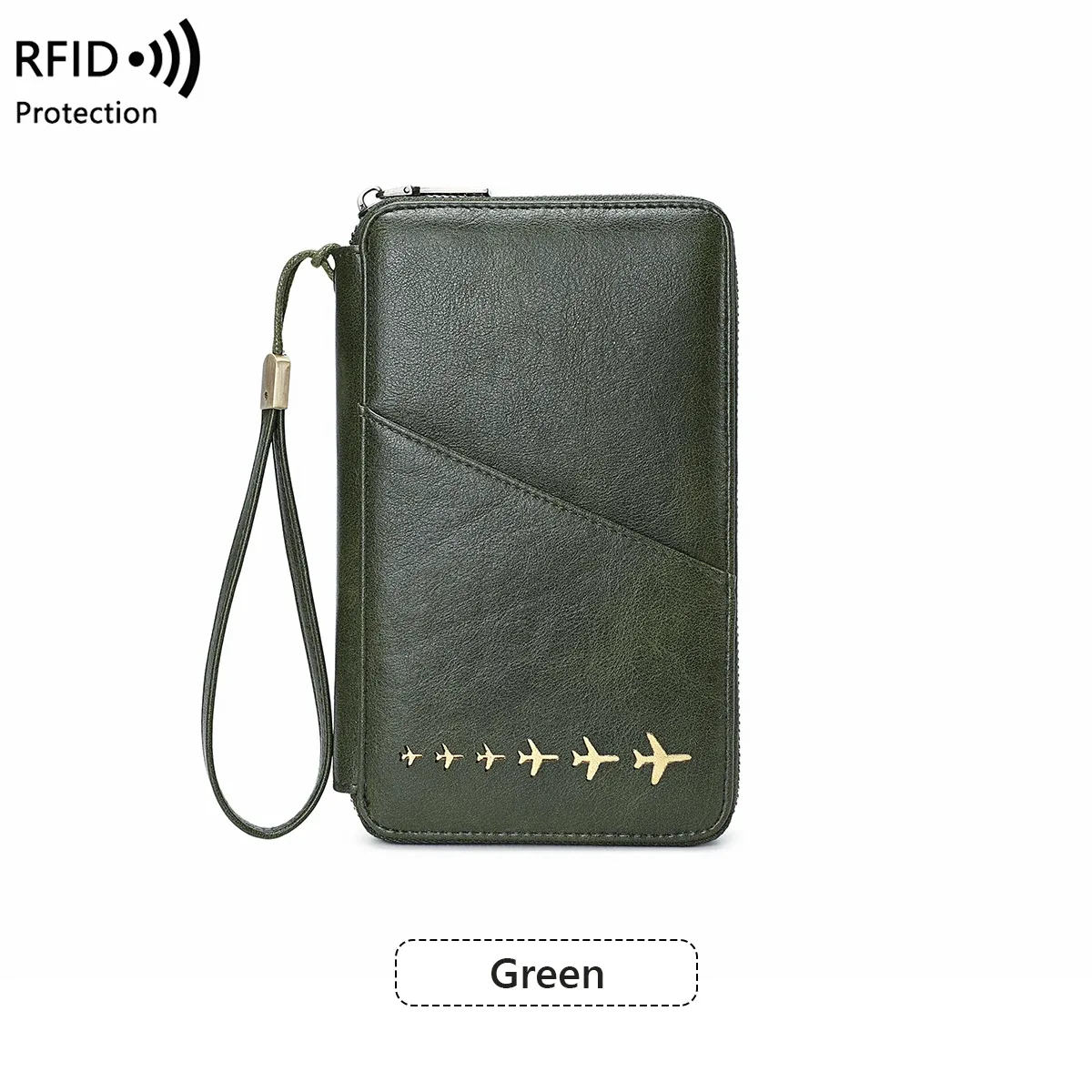 nouveau portefeuille porte-passeport familial rfid bloquant le sac de rangement de documents de voyage femmes hommes portefeuille de passeport multifonctionnel en cuir pu