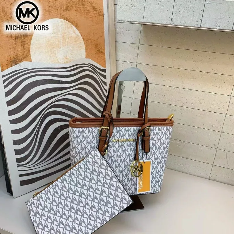 sac à bandoulière décontracté et tendance pour femmes michael kors, sac fourre-tout multifonctionnel classique mk pour les vacances, les voyages et les trajets quotidiens.