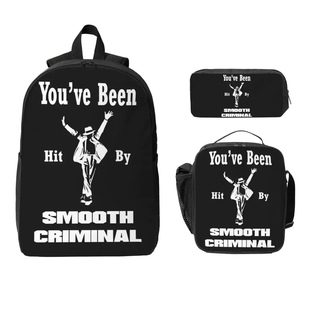sac à dos michael jackson pour étudiants, sac d'école, sacs à bandoulière pour ordinateur, sac à déjeuner isotherme 3ps, trousse à crayons