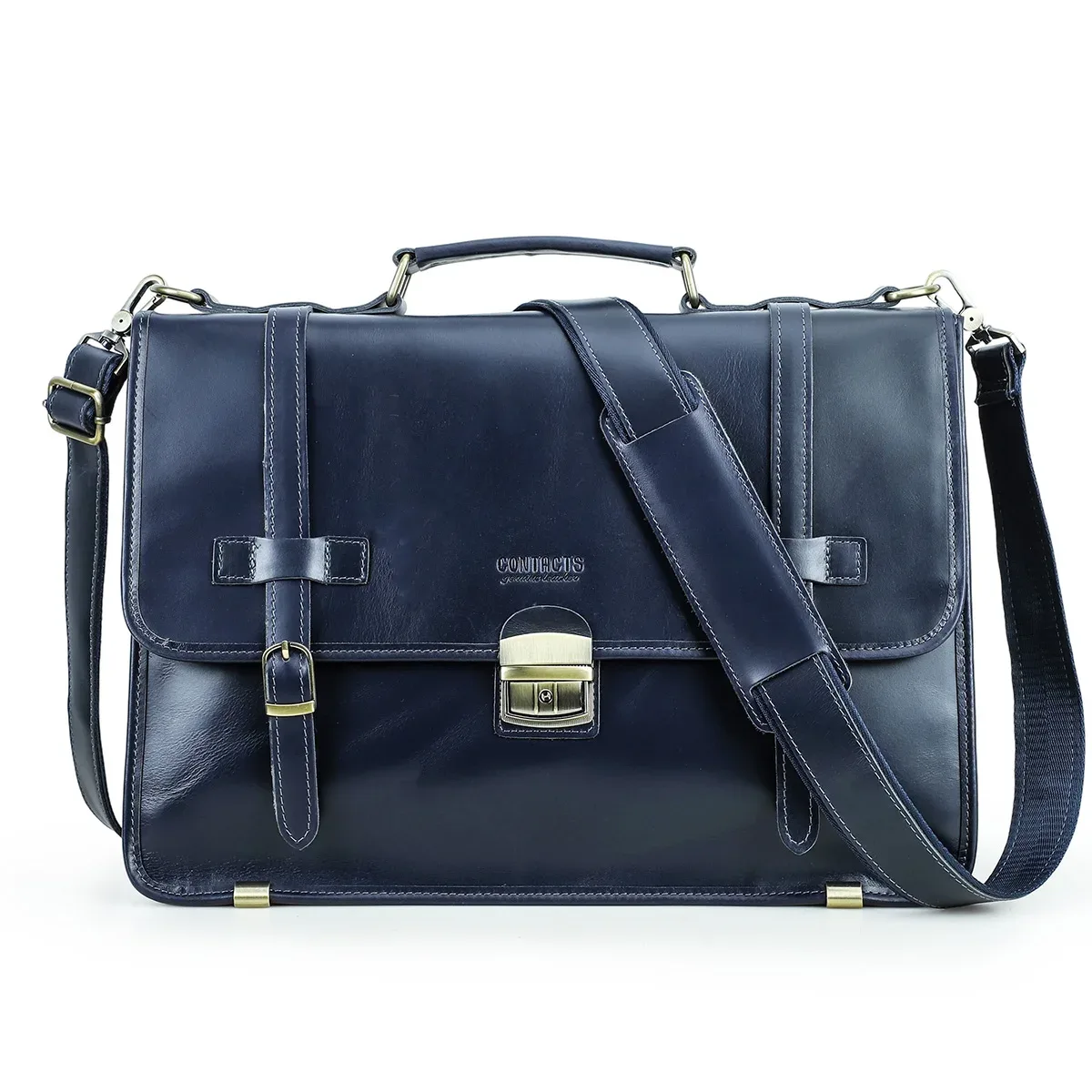 contact's-sac d'affaires en cuir pour ordinateur portable 14 pouces, sacoche de bonne qualité pour hommes