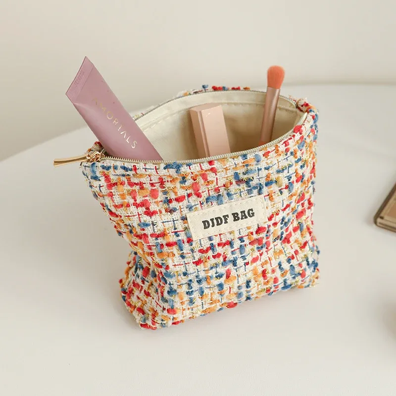 sac à cosmétiques pour femmes, petit sac de rangement vintage à fleurs violettes pour cosmétiques, rouge à lèvres, porte-monnaie portable, porte-carte de banlieue ins