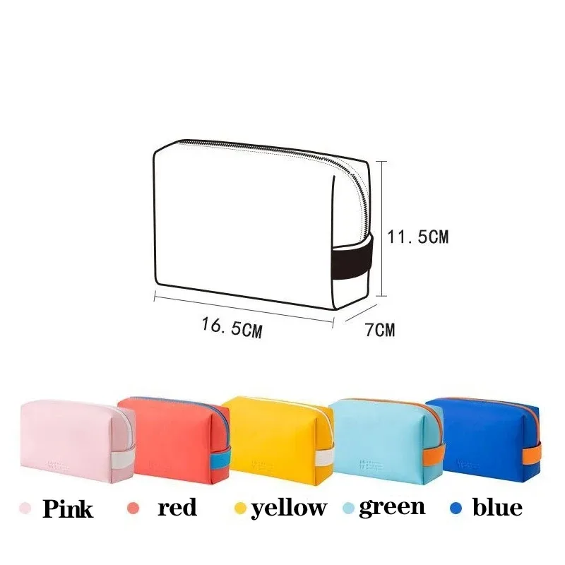 sac à cosmétiques imperméable en pu pour femmes, sacs de voyage mignons aux couleurs acidulées, sacs de maquillage portables pour femmes, sac de rangement pour articles de toilette, boîte organisatrice