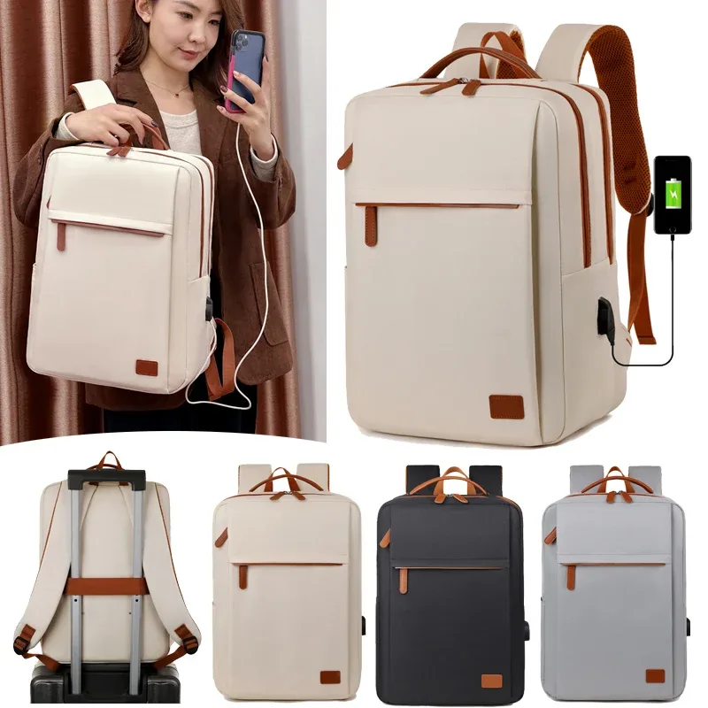 sac à dos étanche à chargement usb de grande capacité, sac à dos pour ordinateur portable d'affaires unisexe, sac de voyage léger, manchon de chariot sc