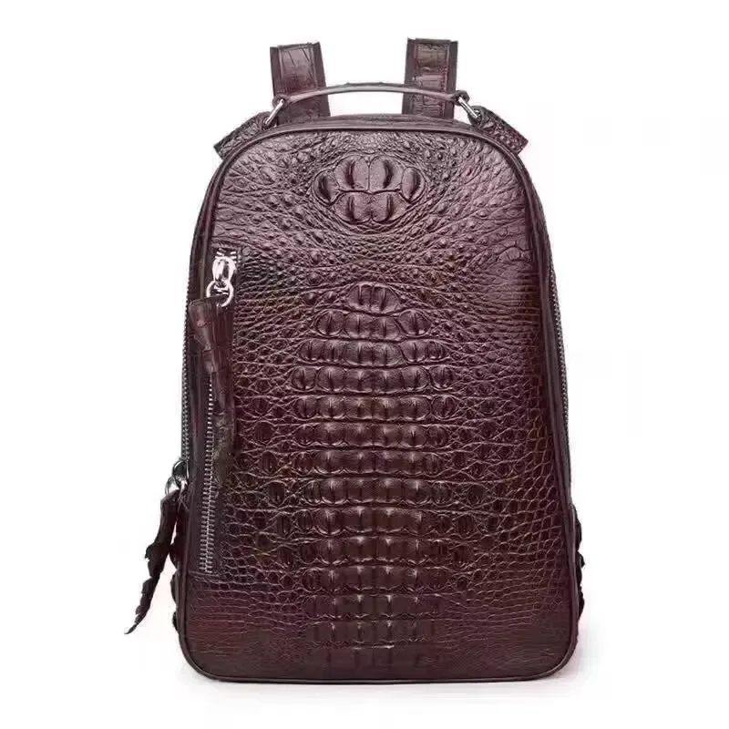 Sac d'affaires de luxe en peau d'alligator pour hommes, porte-documents noir véritable Crocodile, sac pour ordinateur portable pour hommes d'affaires, sac à dos