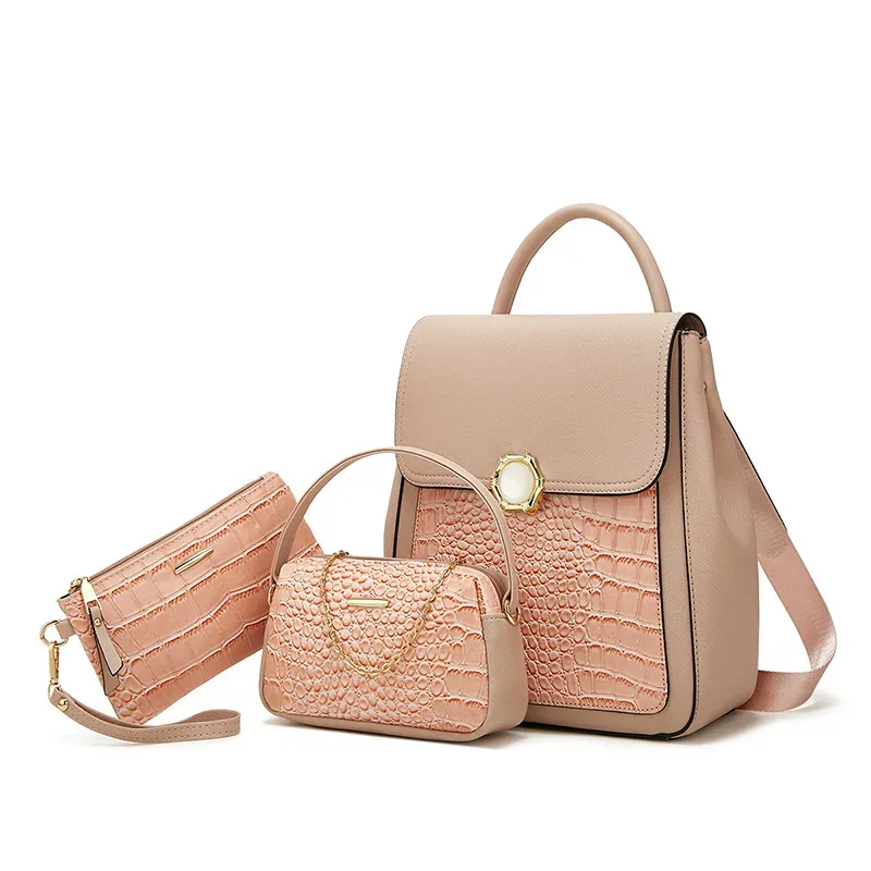 ensemble de sacs à dos pour femmes, 3 pièces, style coréen, sac de voyage scolaire tendance