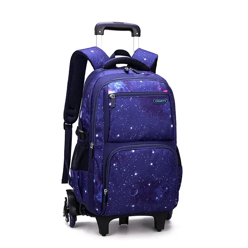 avec boîte à déjeuner chariot sacs d'école sac à dos roulant pour garçons sac à roulettes bagage à main pour enfants sac de lycée primaire