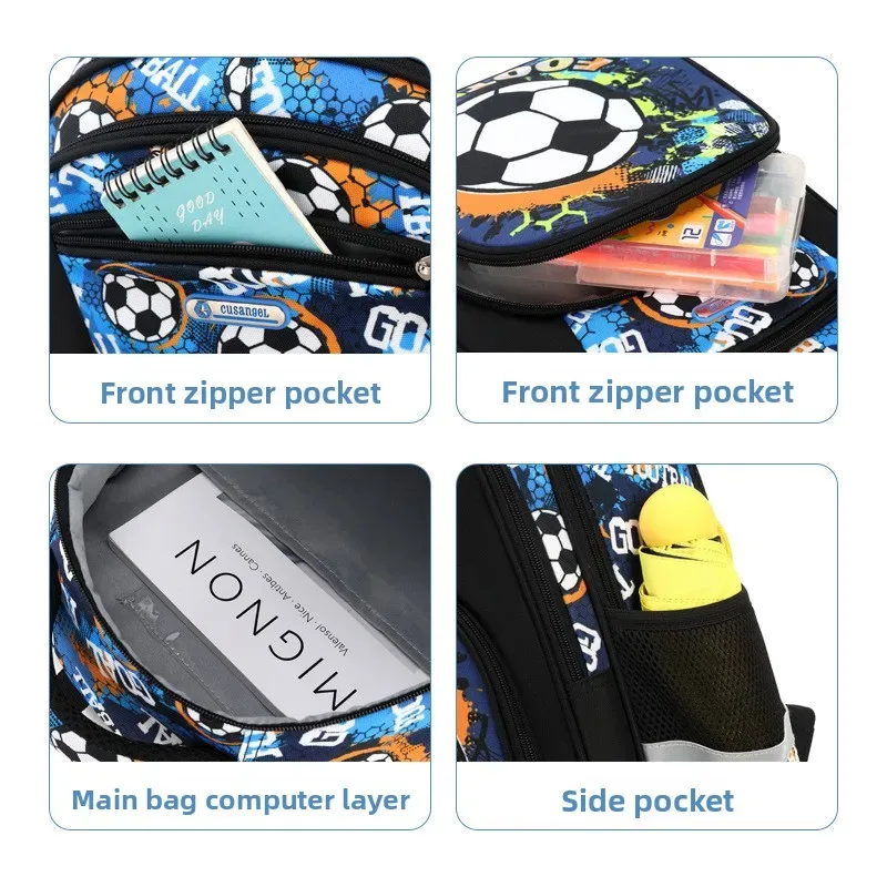 impression football sac à dos pour enfants cartable sac à dos voyage sacs d'école pour adolescents mochila escolar infantil menino