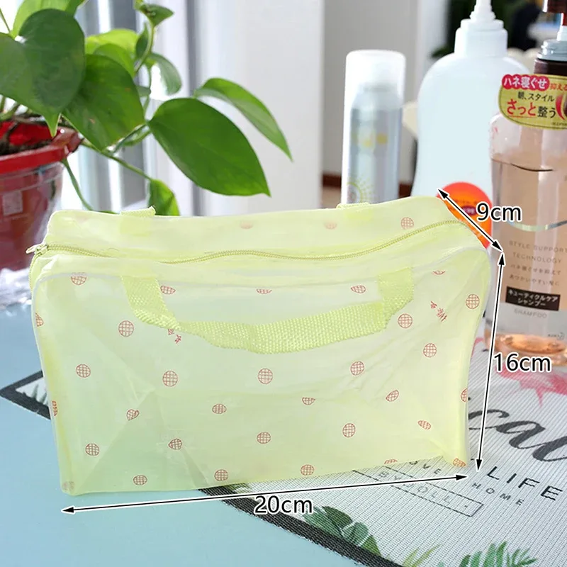 trousse cosmétique transparente en pvc pour femme, trousse de maquillage transparente pour fille, étui de beauté étanche avec fermeture éclair, trousses de toilette de voyage, sac à main, 1 pc