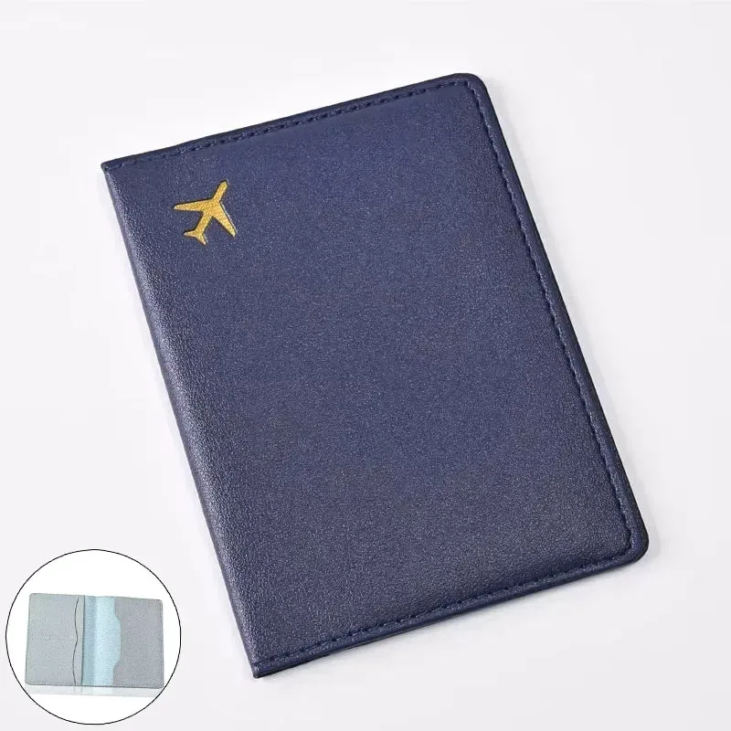 porte-passeport en cuir pu pour femmes et hommes, clip multifonctionnel pour billet d'avion, portefeuille et étui pour carte d'identité, 1pc