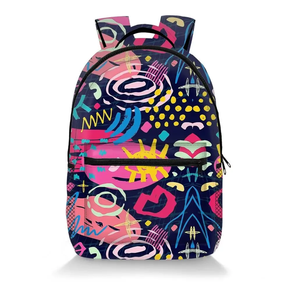 sac à dos hip hop populaire pour étudiants, sac à dos coloré à géométrie colorée, impression 3d, oxford, imperméable, pour garçons/filles, sacs à dos de voyage
