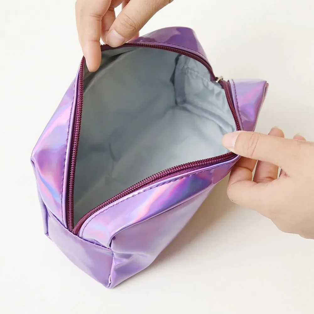 Sac de toilette portable couleur unie, grande capacité, imperméable, pour maquillage, cadeau, voyage