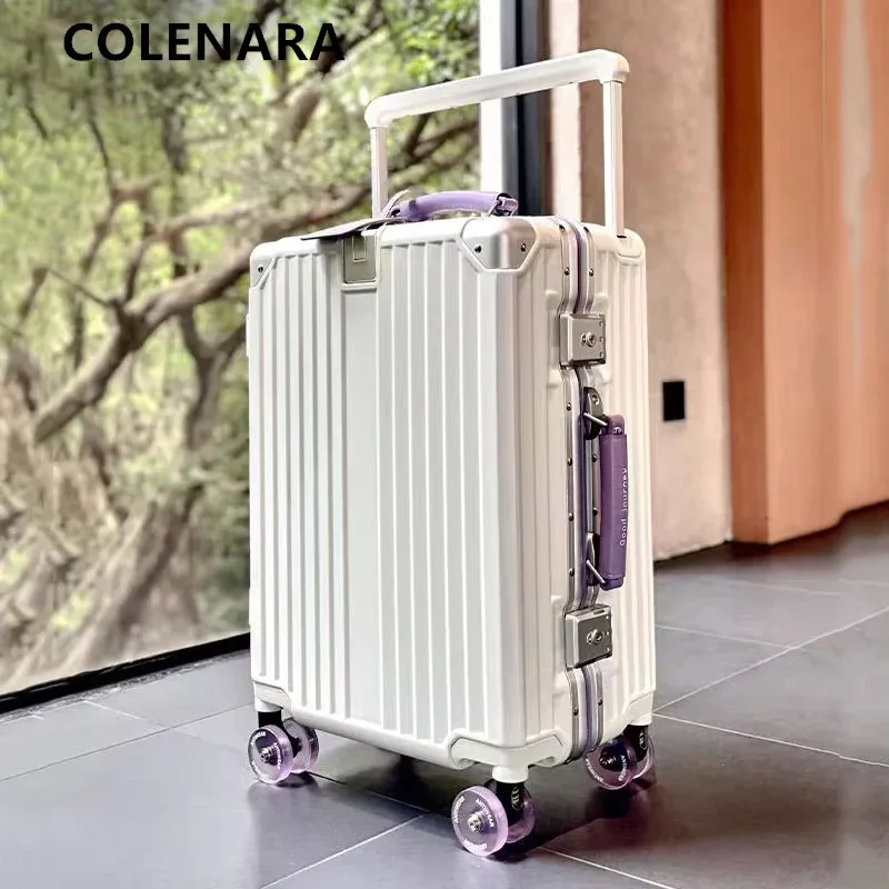 colenara bagages sac de voyage 20 "24" 26 "28" 30 pouces grande capacité boîtier de chariot abs + pc boîte d'embarquement valise à cadre en aluminium