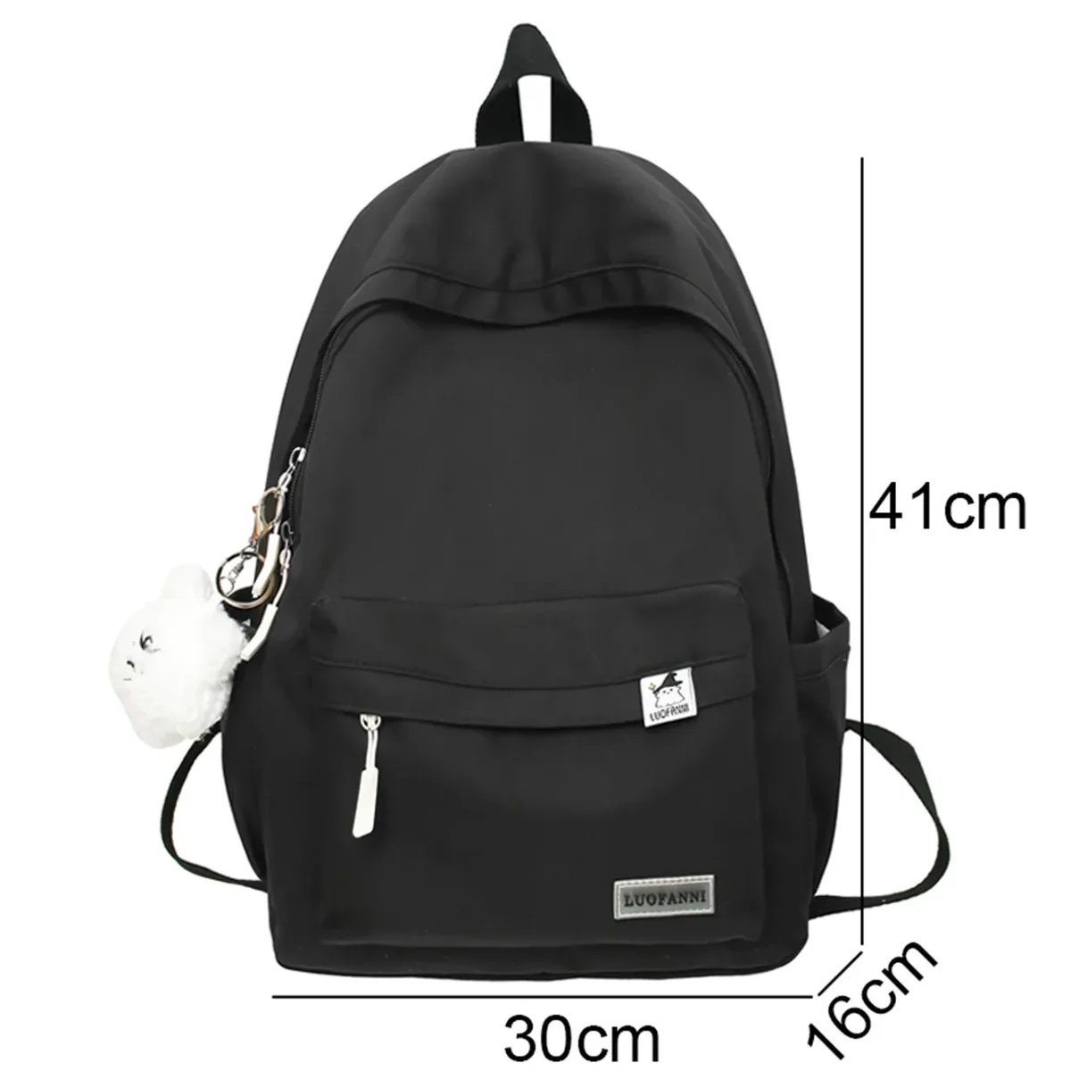 chimfemale-sac d'école en nylon imperméable pour femme, sac à dos de voyage pour ordinateur portable, sac de livre kawaii pour femme, sac à dos imprimés fashion girl, vert et mignon