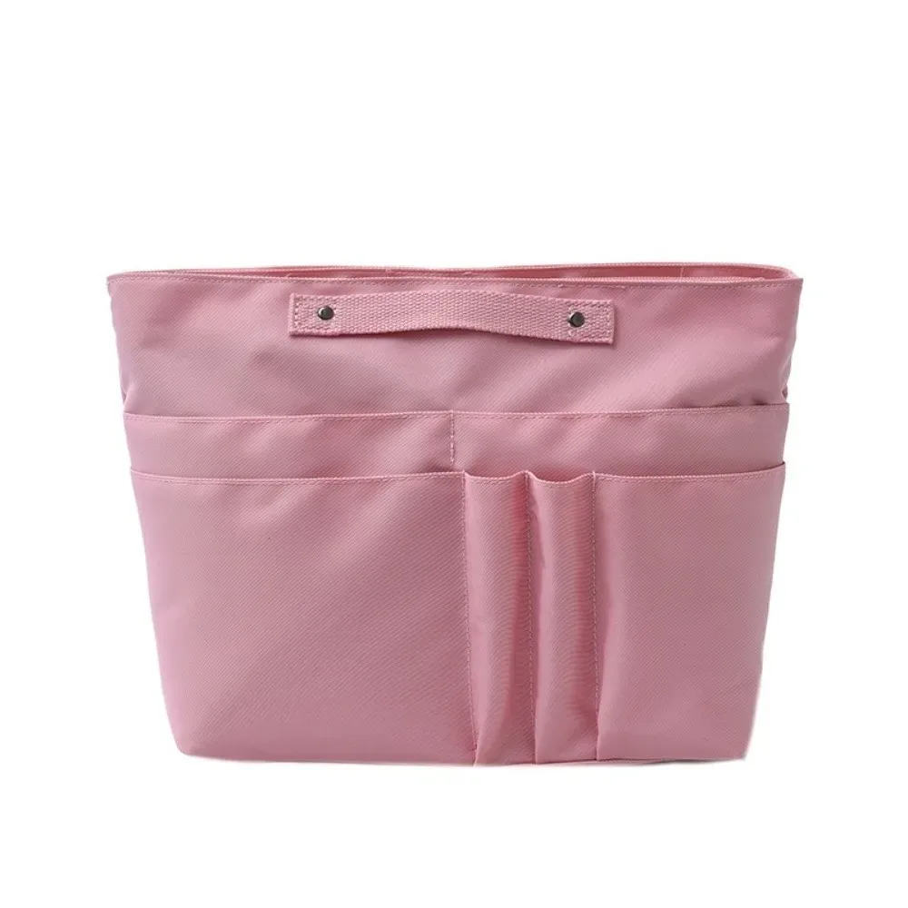 organisateur de sac à main en nylon, insert multi-poches, grande capacité, organisateur de sac fourre-tout, couleur unie, sac de rangement léger pour maquillage