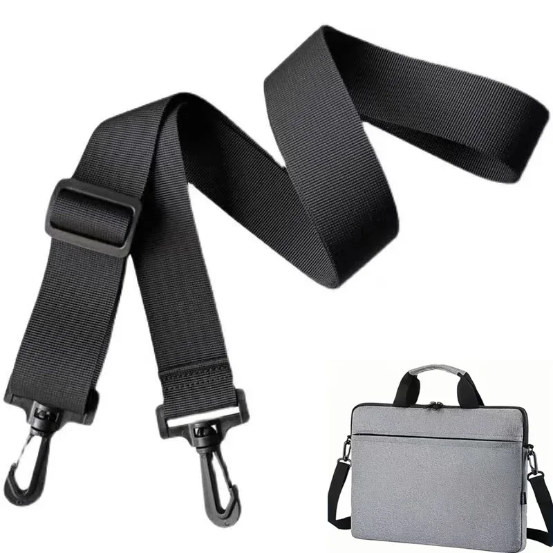 Sangle de sac d'ordinateur de 2,5 cm de large en sangle PP pour sac à main, porte-documents, sac bandoulière pour homme, bandes longues réglables, noires