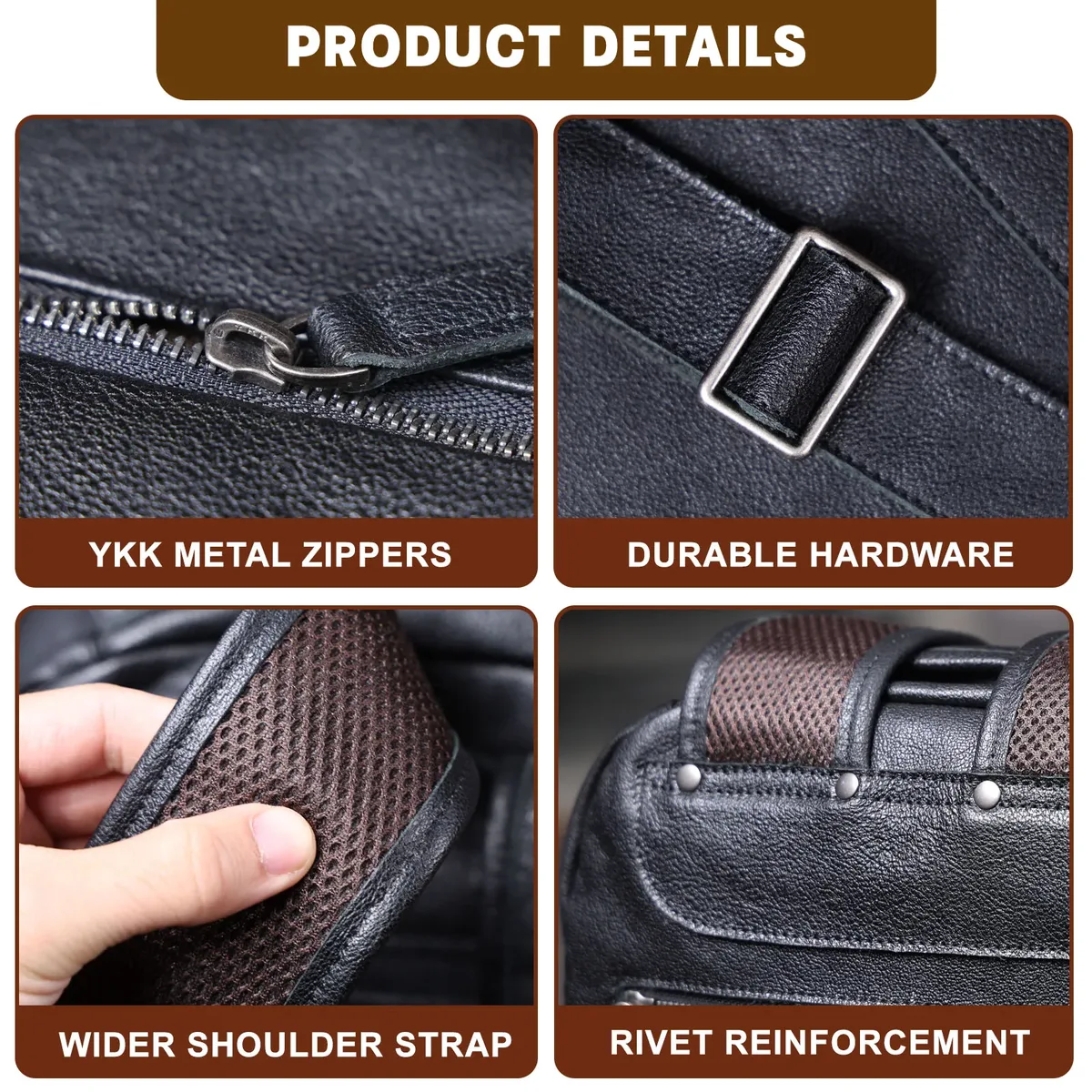 sac à dos décontracté en cuir véritable pour hommes, sacoche pour ordinateur portable, sac de voyage en cuir de vache de première qualité, style preppy à la mode