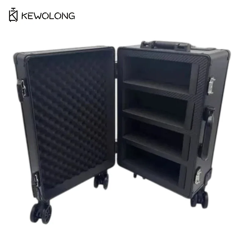 valise de rangement premium grande capacité pour cartes gradées 4 rangées, avec roulettes amovibles, pour collectionneurs
